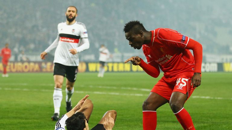 Balotelli was targetted in the first half by Besiktas