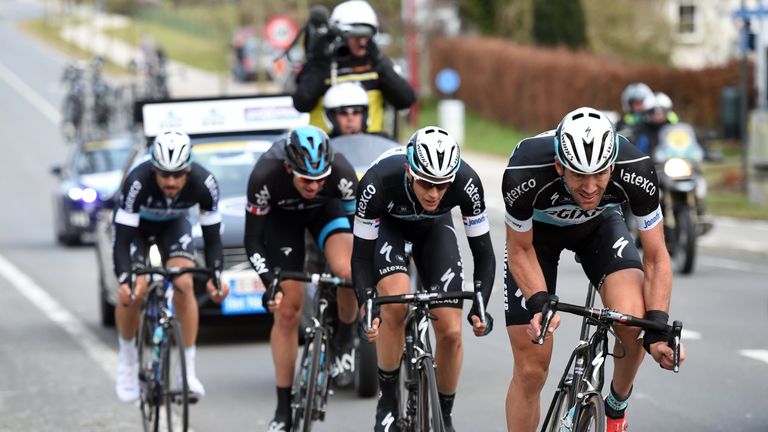 Stannard formed a lead quartet along with, from left, Tom Boonen, Niki Terpstra and Stijn Vandenbergh