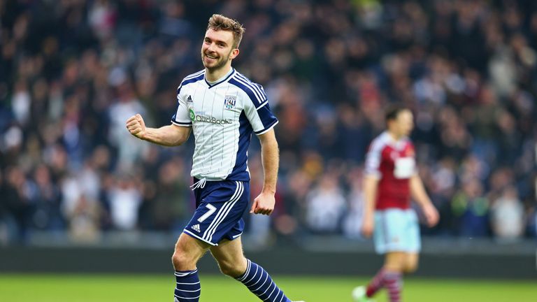 James Morrison of West Bromwich Albion celebrates