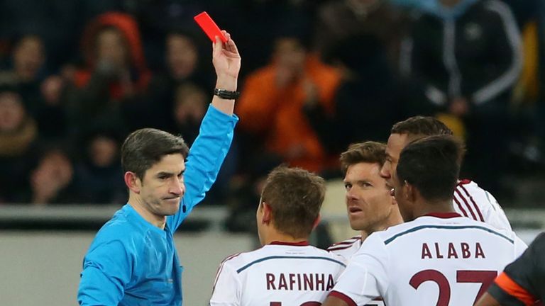 Xabi Alonso: received his fifth career red card
