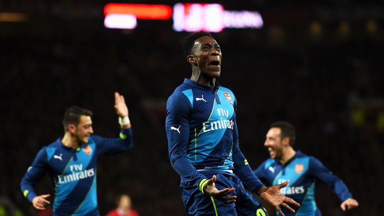 Danny Welbeck of Arsenal celebrates his winner