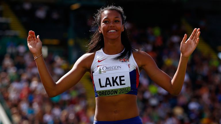 Morgan Lake celebrates winning high jump gold at the World Junior Championships in Oregon