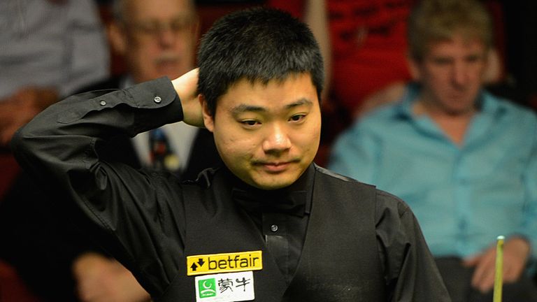 Ding Junhui: Head in hands after his 147 gaffe