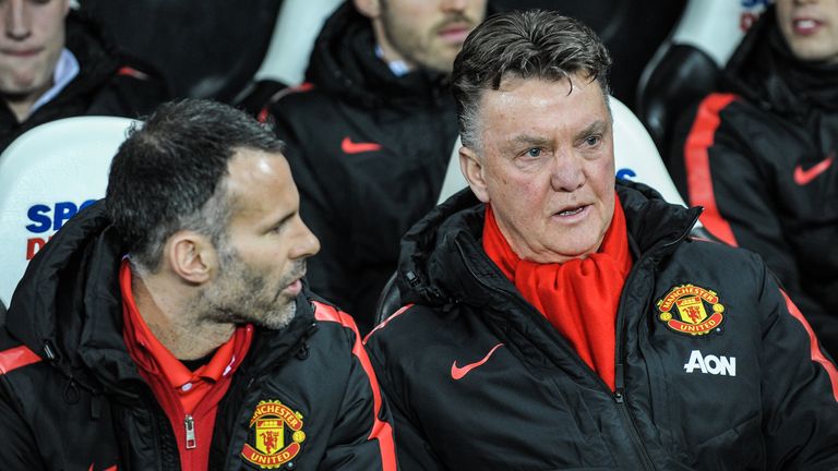 Van Gaal (right) claims Martial was signed 'for the next United manager', hinting at Giggs (left)..