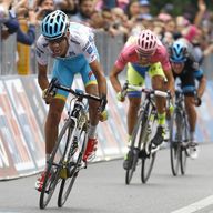 Fabio Aru, left, and Alberto Contador, centre, were among the chief protagonists