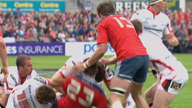 Iain Henderson was shown red after leading with his head at a ruck.
