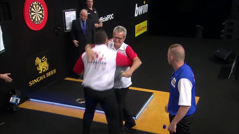 Gibraltar won their first ever game at the World Cup of darts and celebrated in style