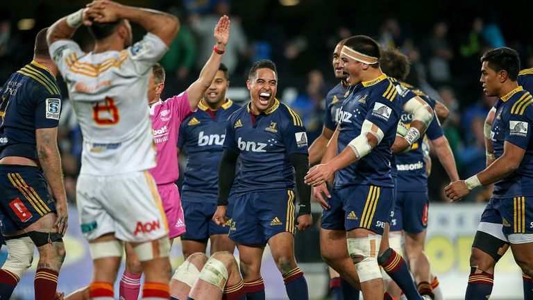 Aaron Smith leads the celebrations