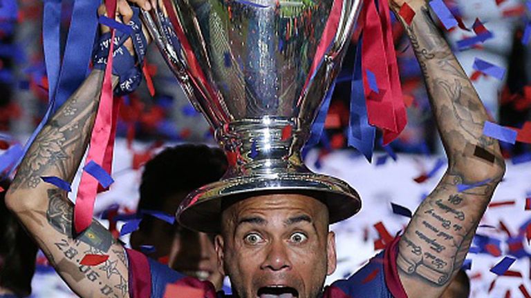 Alves won 23 trophies in eight years at Barcelona