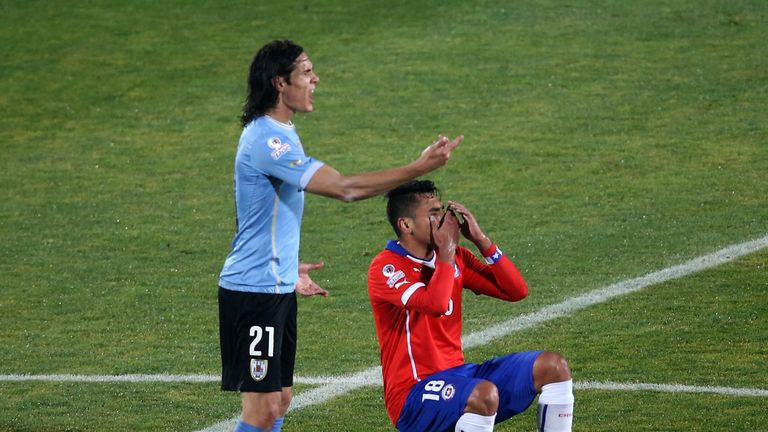 Jara theatrically fell to the ground following minimal contract from Cavani during the quarter-final clash which Chile won 1-0