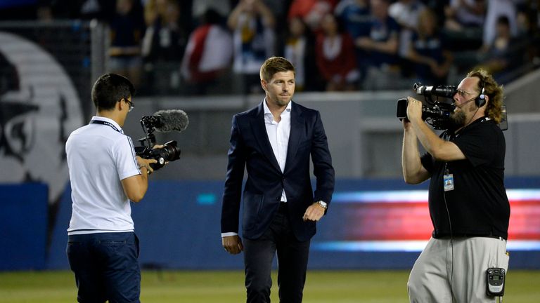 Los Angeles Galaxy midfielder Steven Gerrard is unveiled