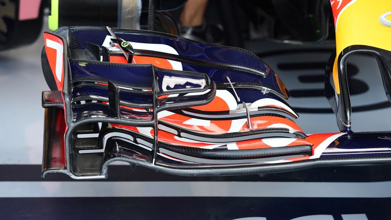 Red Bull RB11 front wing detail at this weekend's Hungarian GP