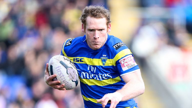 Warrington's Joel Monaghan scored a hat-trick as the home side ran out 48-6 winners over the Catalans Dragons