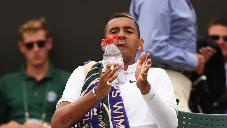 Nick Kyrgios: Unhappy during one of the changeovers against Gasquet