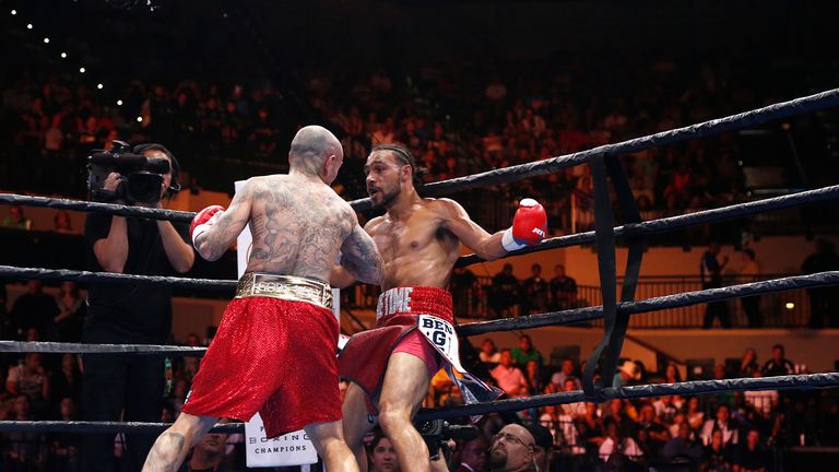 Collazo (left) has Thurman in trouble