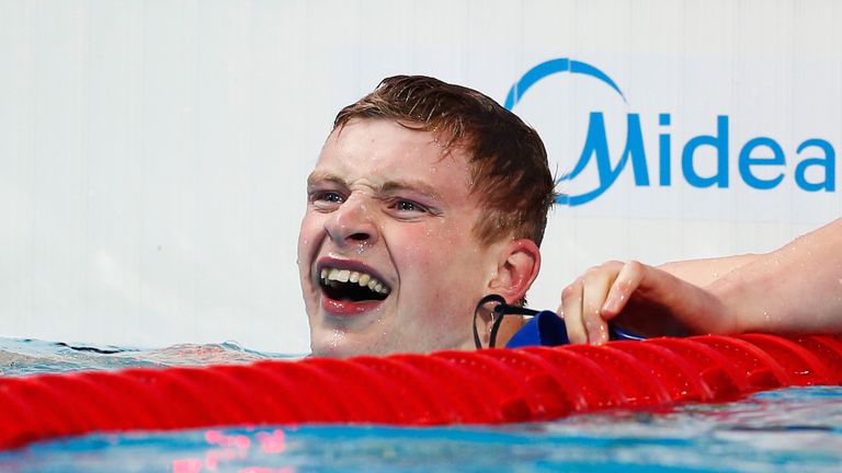 Peaty celebrates after his thrilling victory