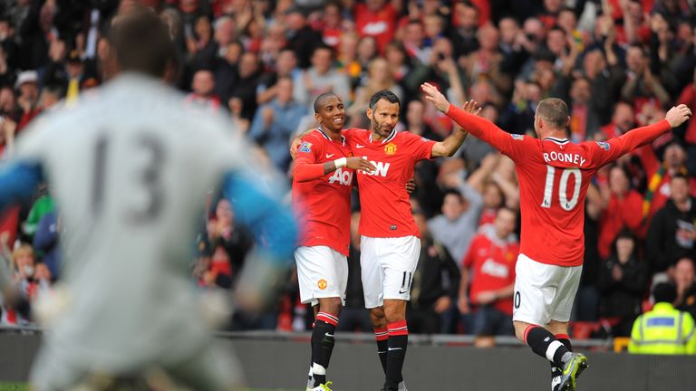 Giggs played with current United players Ashley Young and Wayne Rooney
