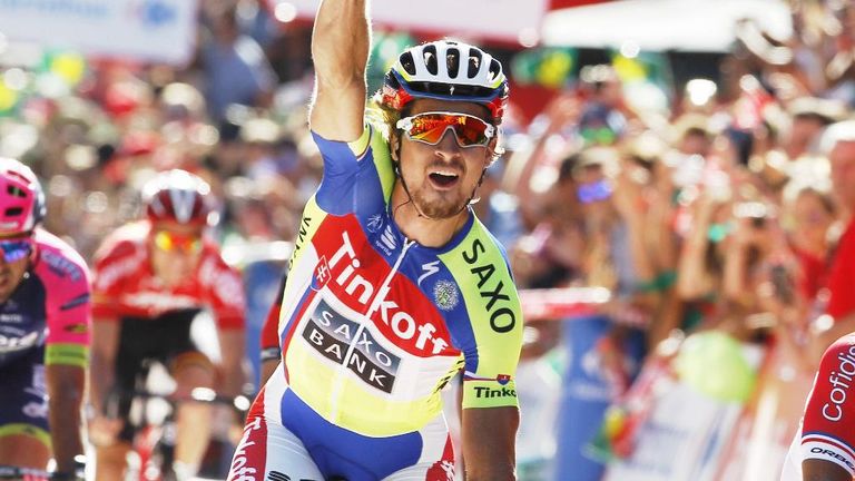 Peter Sagan sprinted to his first grand tour victory in more than two years