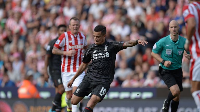 Philippe Coutinho scored the winning goal against Stoke with a trademark long-range strike in the 86th minute