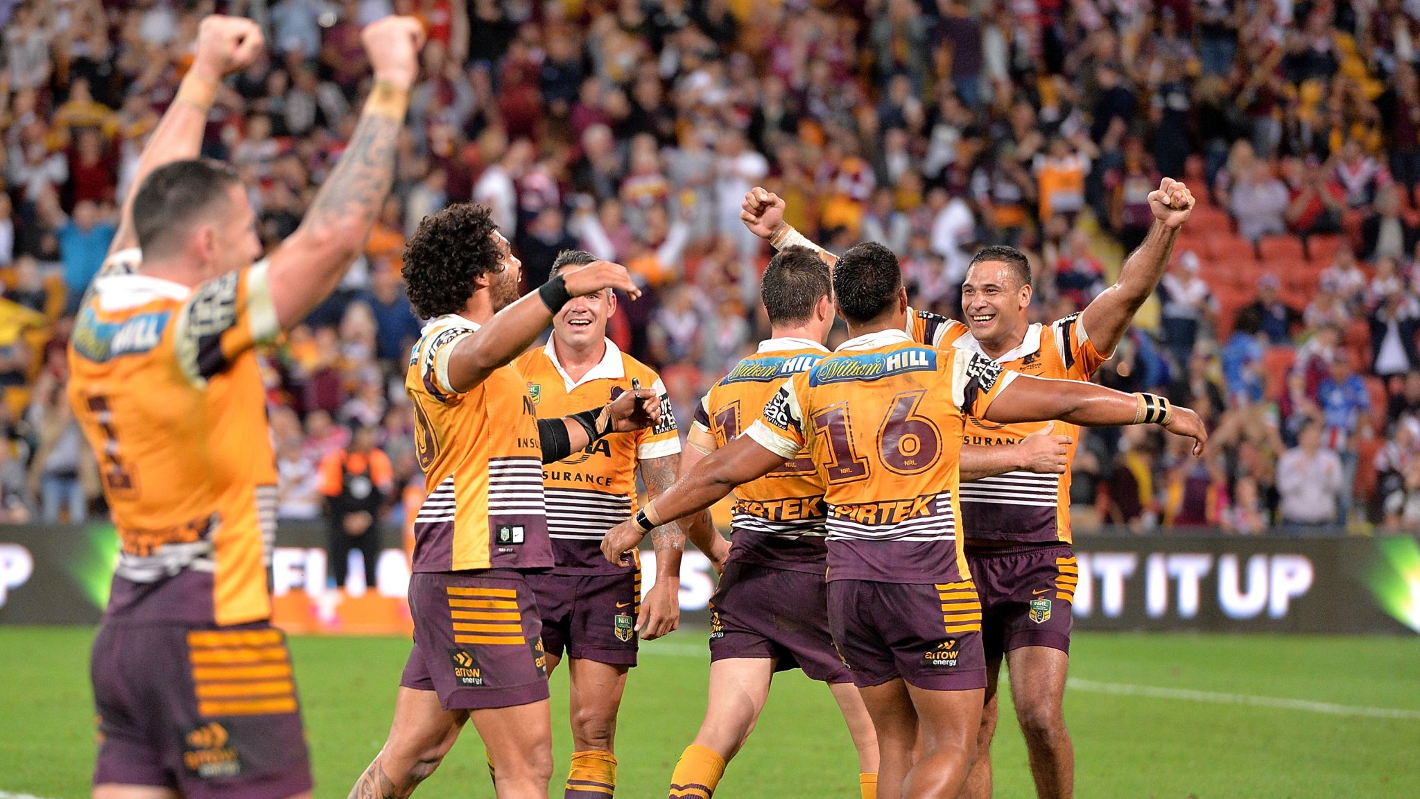 broncos footy shorts