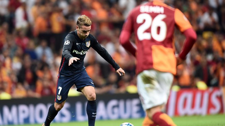 Atletico Madrid's Antoine Griezmann scored twice against Galatasaray