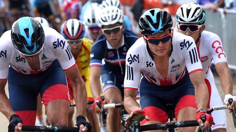 Ben Swift (front right) had to settle for 22nd place