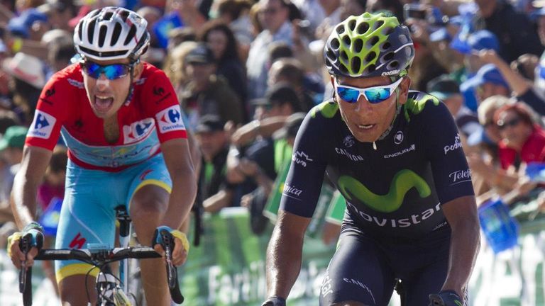 Fabio Aru (left) finished just behind Nairo Quintana in fifth place on the day