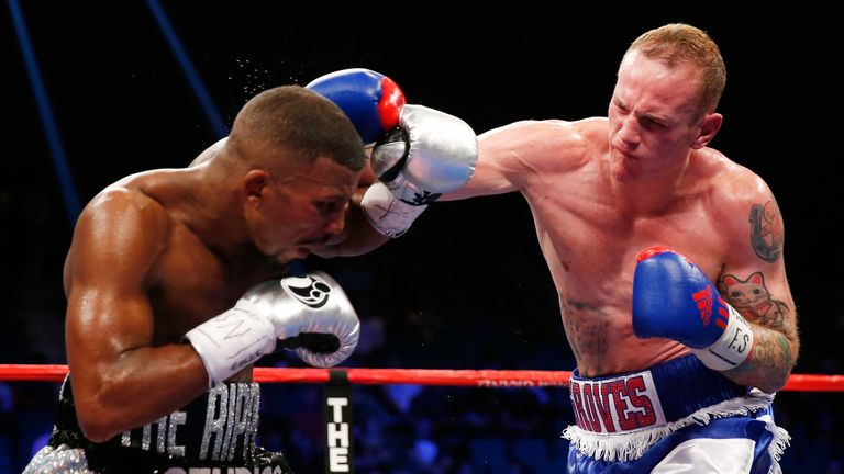George Groves throws a right at Badou Jack