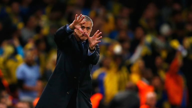Jose Mourinho cut an animated figure in the early stages of the clash