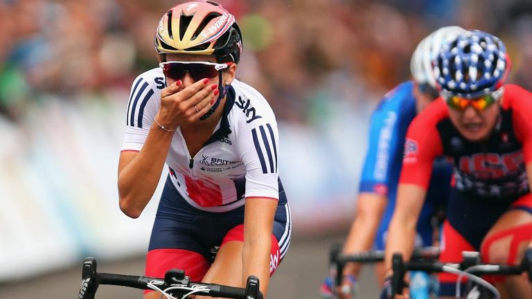 Armitstead crossed the line in tears in the World Championship road race
