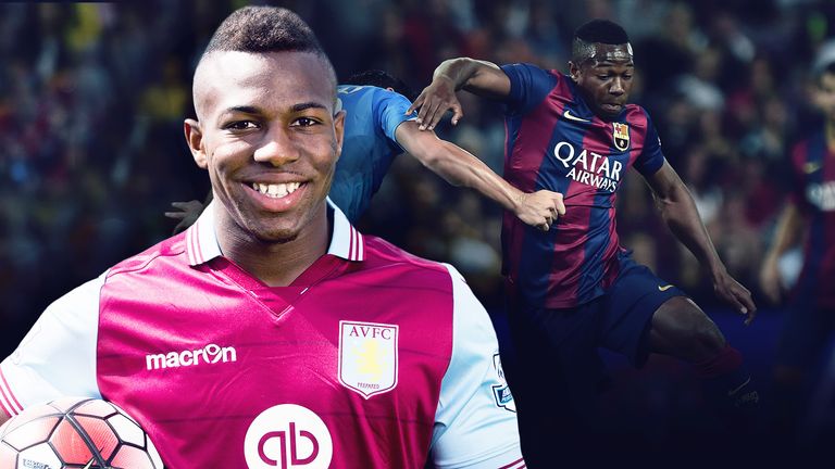 Winger Adama Traore joined Aston Villa from Barcelona in the summer