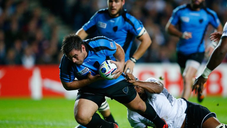 Carlos Arboleya scores Uruguay's first try