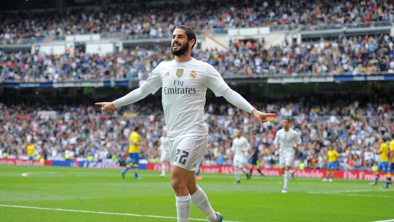 Isco celebrates after scoring his team's opening goal