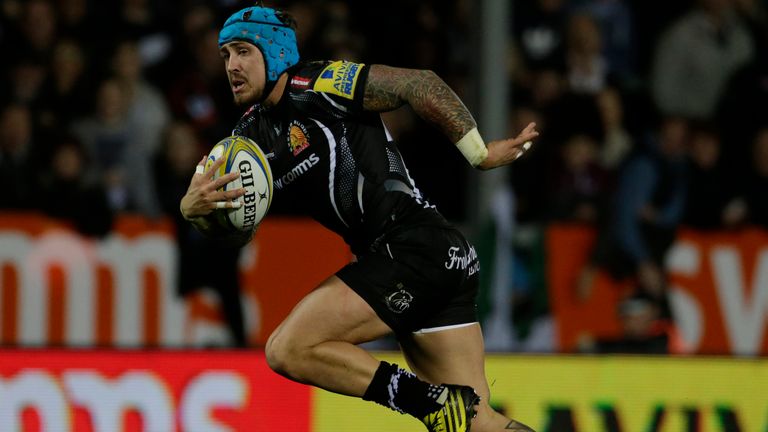 Jack Nowell was sin-binned for a dangerous tip tackle against Gloucester