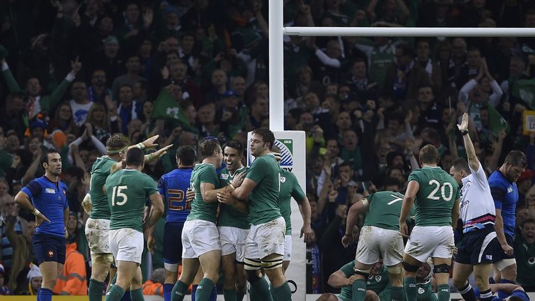 Ireland's victory sees them face Argentina in the quarter-finals