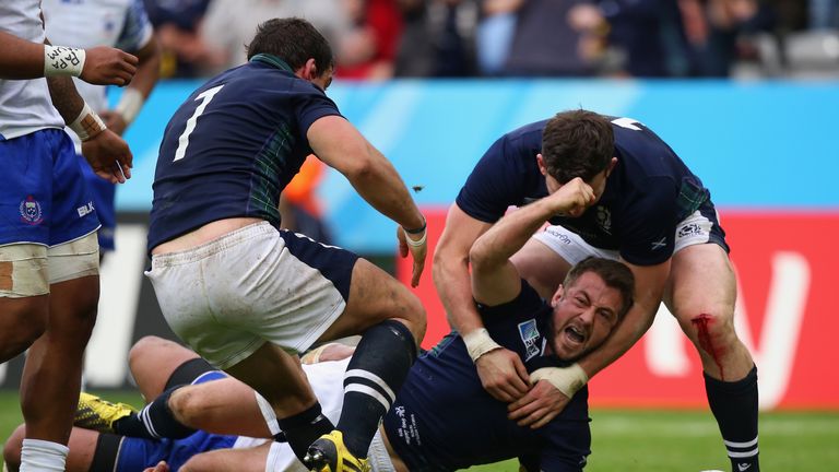 Greig Laidlaw scored 26 of Scotland's points and fittingly crossed for a 74th-minute try