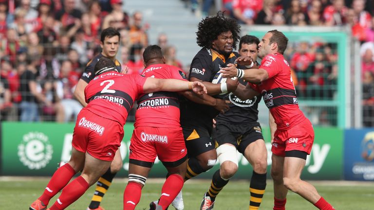 Ashley Johnson of Wasps is tackled during the last season's quarter-final against Toulon