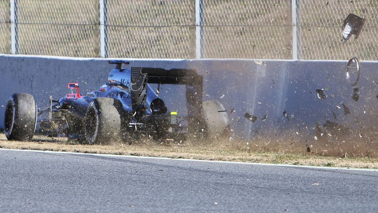 Fernando Alonso's mystery crash at Barcelona: The Spaniard later debunked McLaren's claim he crashed due to a gust of wind - Picture by Sutton Images