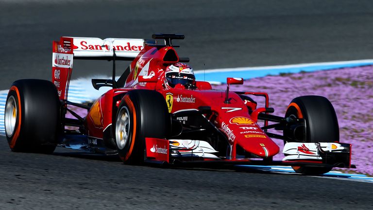 New year, new dawn: The Ferrari of Kimi Raikkonen breaks cover on the first day of winter testing at Jerez - Picture by Dan Istitene, Getty Images