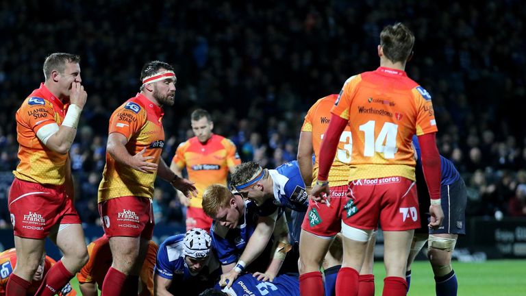 Leinster's Mike Ross burrowed over for a rare try in RDS victory over Scarlets