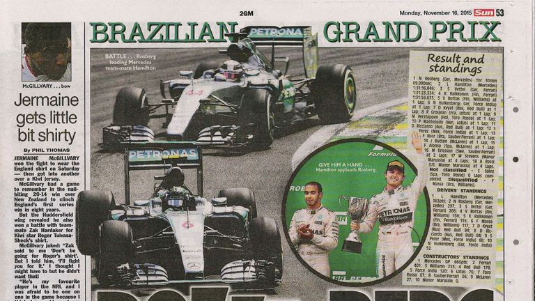 The Sun was not impressed with the quality of Sunday's race