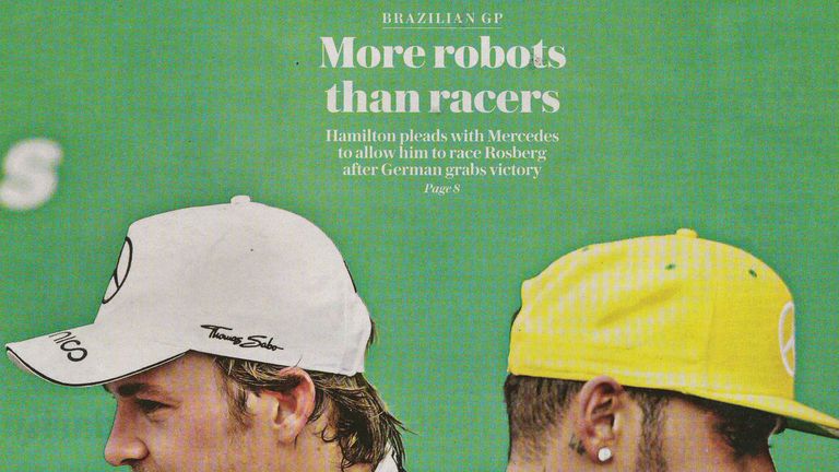 The front page of The Daily Telegraph's sport pull-out on Monday