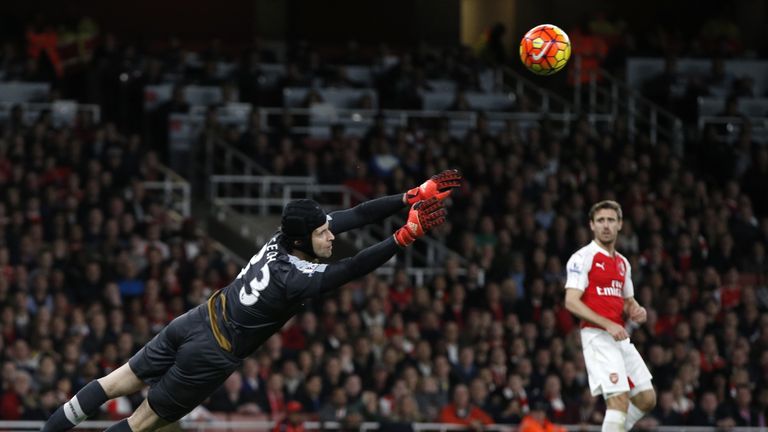 Arsenal goalkeeper Petr Cech has made 66 saves in 2015/16