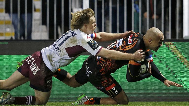 Exeter wing Olly Woodburn scored twice in the win over Bordeaux
