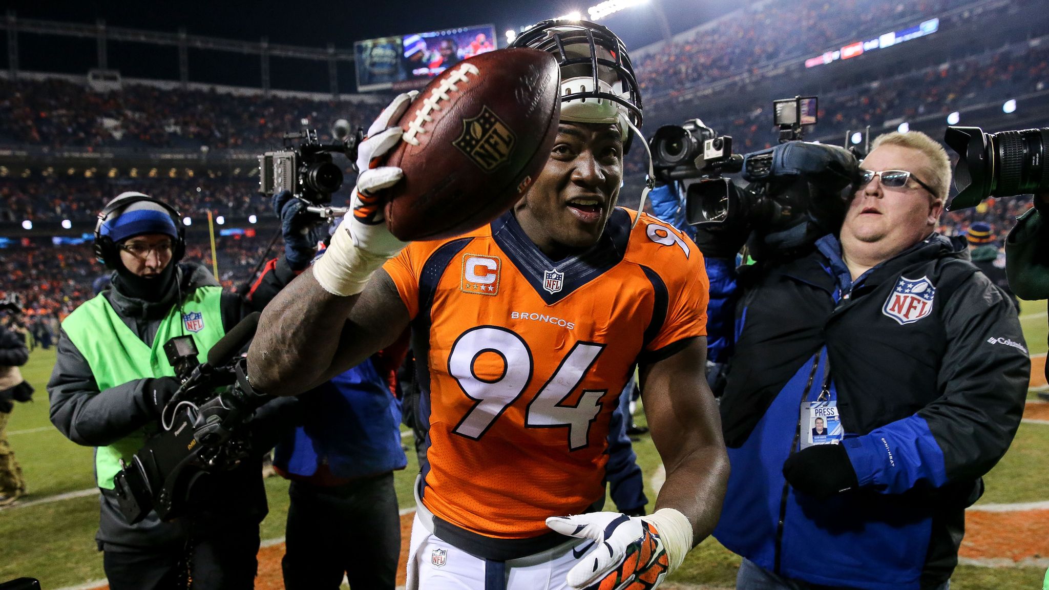 Denver Broncos linebacker Aaron Patrick (94) during the first half