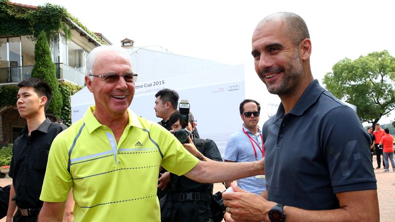 Franz Beckenbauer (left) said earlier this month that every top club will be interested in Guardiola