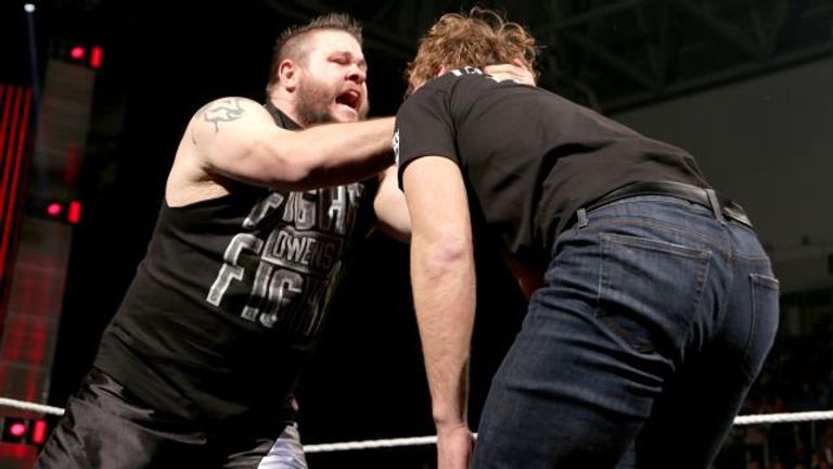 Kevin Owens and Dean Ambrose come to blows