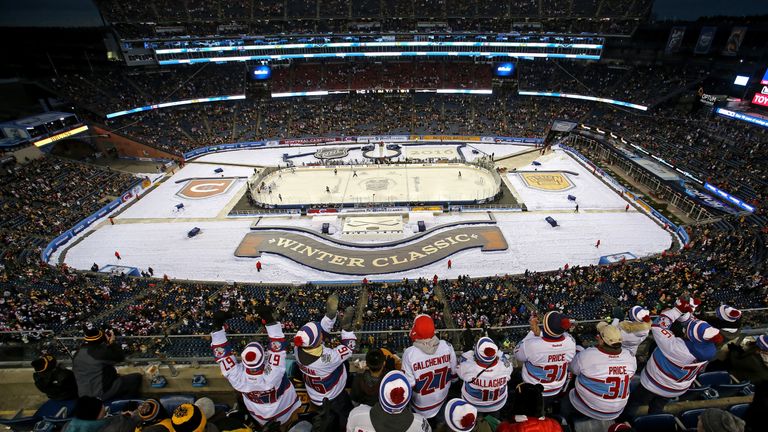 Fans watch the eighth edition of the NHL Winter Classic