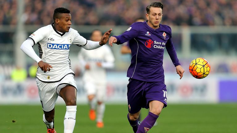Fiorentina's Federico Bernardeschi (right) is a player to watch, according to Wyscout