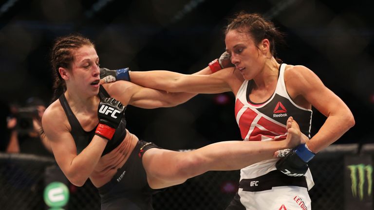 Joanna Jedrzejczyk (left) became the first European UFC champion of the modern era